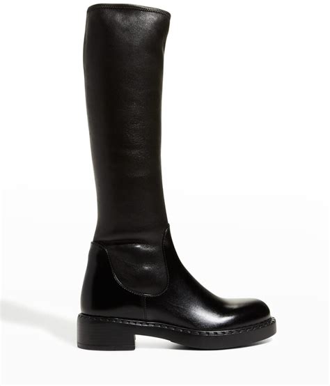 prada moto|PRADA Spazzolato Nappa Stretch Moto Boots 39.5 .